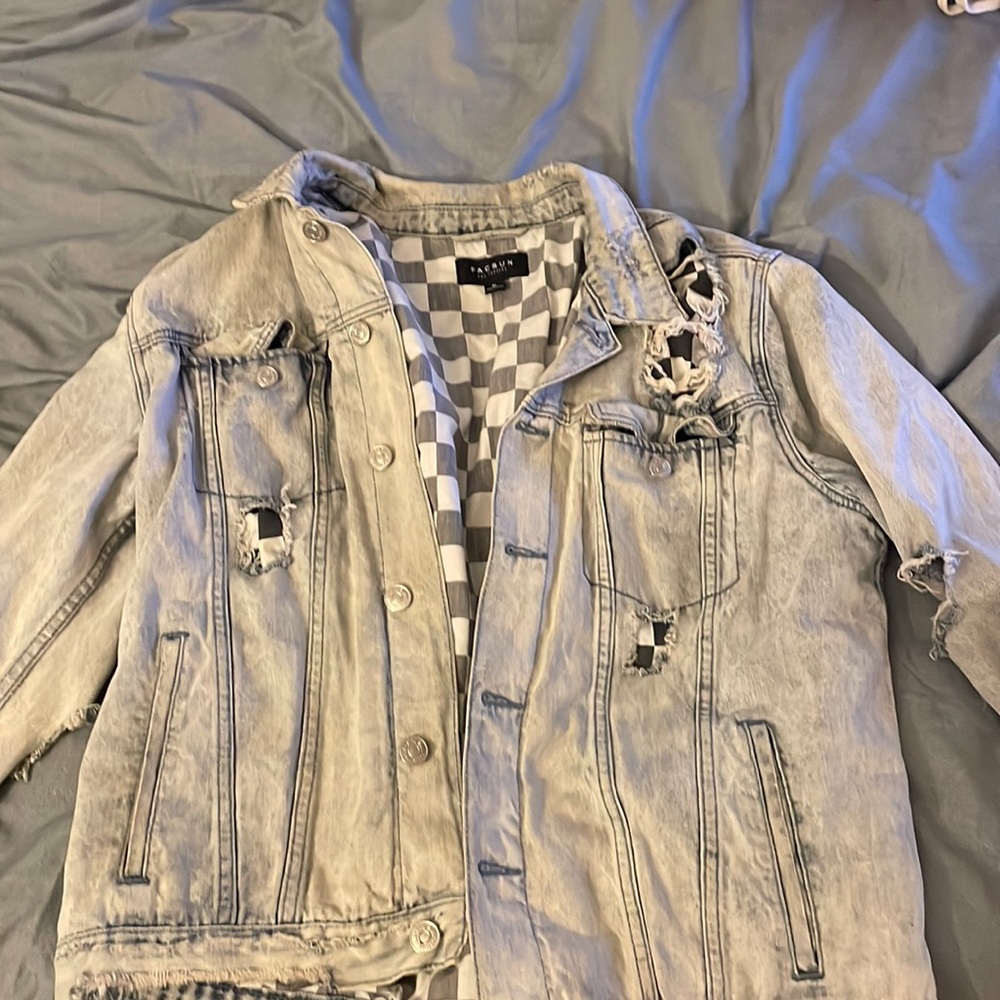 Mens checkerboard Jean jacket